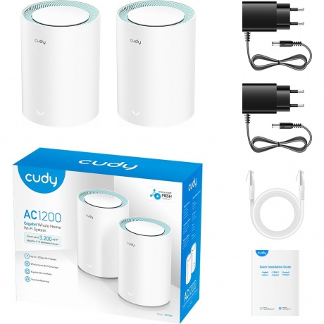 Wi-Fi Mesh роутер Cudy M1300 AC1200 (M1300(2-PACK)) White - фото 6