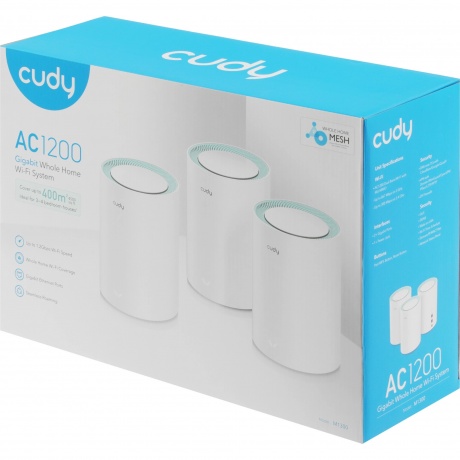 Wi-Fi Mesh роутер Cudy M1300 AC1200 (M1300(3-PACK)) White - фото 10