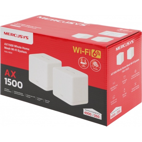 Wi-Fi роутер Mercusys Halo H60X(2-pack) AX1500 White - фото 14
