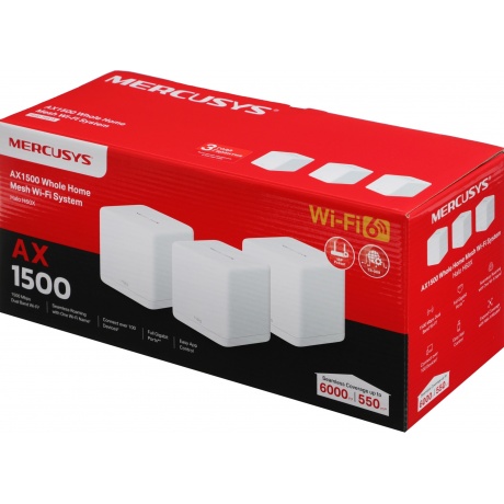 Wi-Fi роутер Mercusys Halo H60X(3-pack) AX1500 White - фото 9