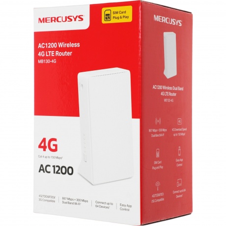 Роутер Wi-Fi Mercusys MB130-4G - фото 9