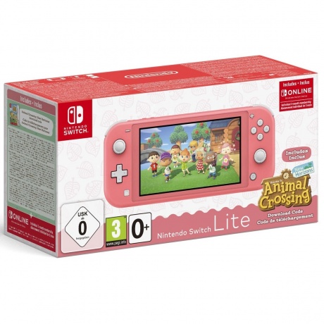 Игровая приставка Nintendo Switch Lite Coral Pink + Animal Crossing New Horizons + Nso - фото 11
