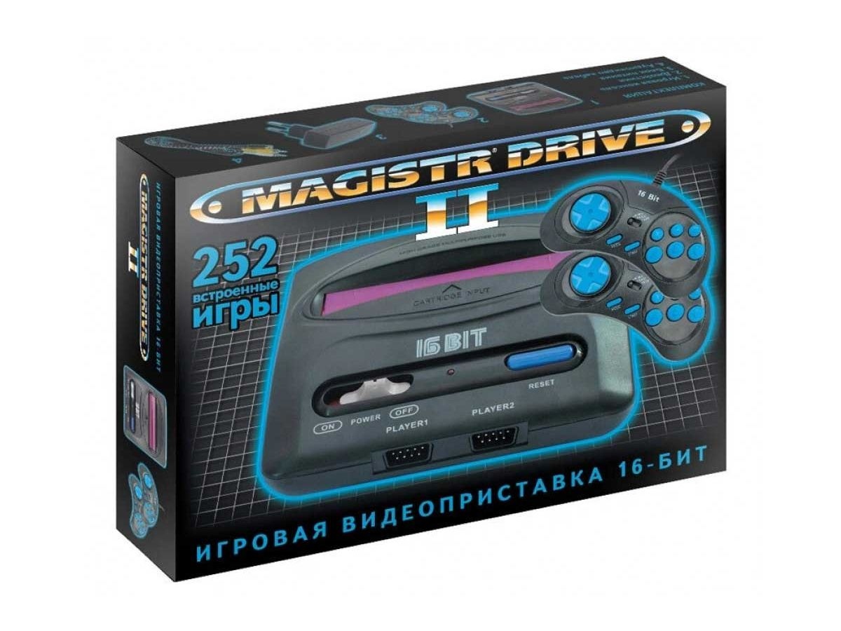 игровая приставка sega magistr drive 2 252 игры черный синий Игровая приставка Sega Magistr Drive 2 Little (252 встроенные игры)