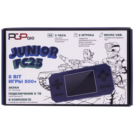 Игровая приставка PGP AIO Junior FC25c синяя (500 игр, 8 Bit) - фото 4