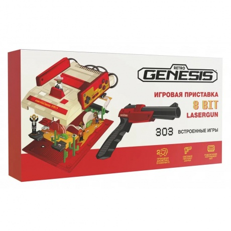 Игровая консоль RETRO GENESIS LASERGUN (пистолет Zapper, 303 игры, 8 бит) - фото 6