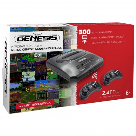 Игровая приставка SEGA Retro Genesis MODERN (300 игр, 2 проводных джойстика) - фото 1