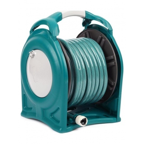 

Катушка со шлангом в комплекте RACO корпус из высокопрочного пластика, шланг 25 м х 1/2, поливочный набор 4 предмета (4260-55/590)