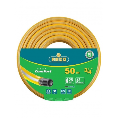 Шланг поливочный RACO COMFORT 34 50 м 25 атм трёхслойный армированный 40303-34-50 5472₽