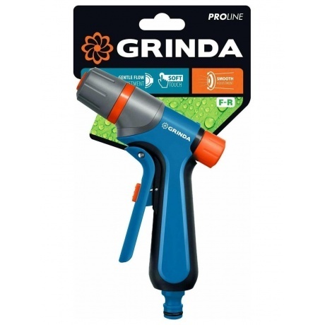 

Пистолет поливочный GRINDA F-R, курок спереди, двухкомпонентный, плавная регулировка напора, PROLine (429121)