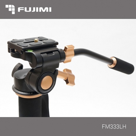 Монопод FUJIMI FM333LH Алюминиевый монопод с 3-х точечным упором (ногами) и алюминиевой головой для видеосъёмки. высота 1660 мм, макс. нагр.6 кг - фото 3