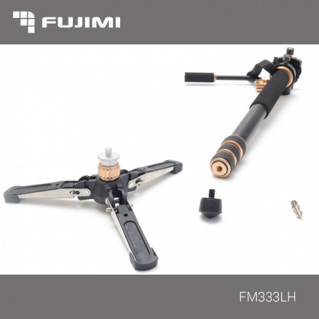 Монопод FUJIMI FM333LH Алюминиевый монопод с 3-х точечным упором (ногами) и алюминиевой головой для видеосъёмки. высота 1660 мм, макс. нагр.6 кг - фото 5