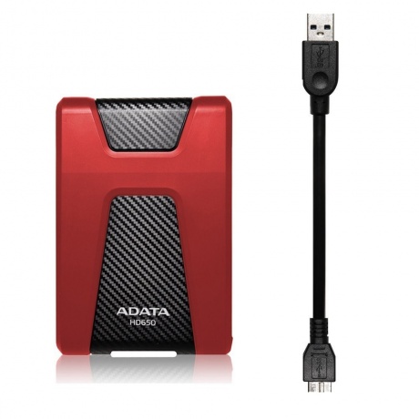 Внешний HDD A-DATA 2TB HD650 25&quot; USB 3.1 красный (AHD650-2TU31-CRD) - фото 5