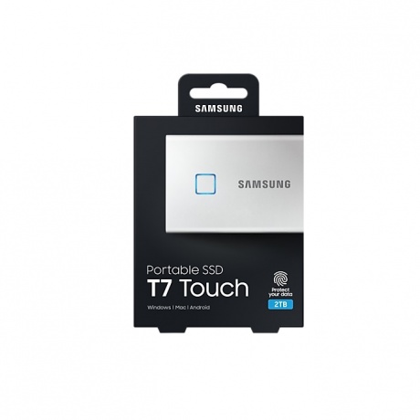 Внешний SSD Samsung Portable SSD T7 Touch 2 ТБ Type-C Silver Retail (MU-PC2T0S/WW) - фото 6