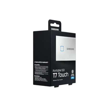 Внешний SSD Samsung Portable SSD T7 Touch 2 ТБ Type-C Silver Retail (MU-PC2T0S/WW) - фото 8