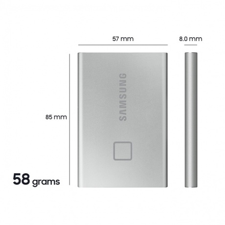 Внешний SSD Samsung Portable SSD T7 Touch 2 ТБ Type-C Silver Retail (MU-PC2T0S/WW) - фото 16