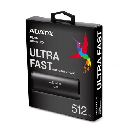 Внешний SSD A-Data SE760 512Gb (ASE760-512GU32G2-CTI) Titanium - фото 4