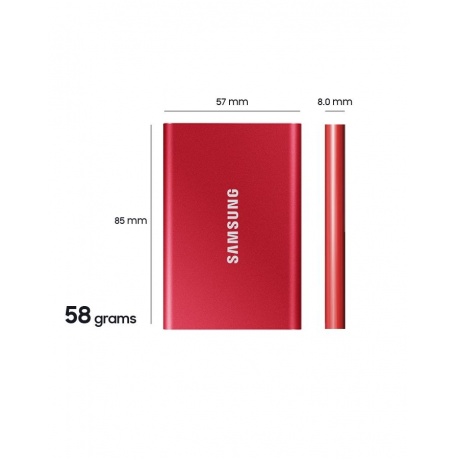 Внешний SSD Samsung 500Gb T7, PCIe USB3.2/Type-C Titan Grey (MU-PC500T/WW) - фото 17