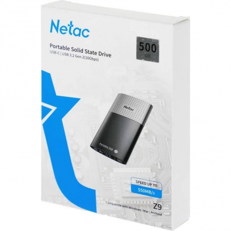 Внешний SSD Netac Z9 500Gb (NT01Z9-500G-32BK) - фото 6