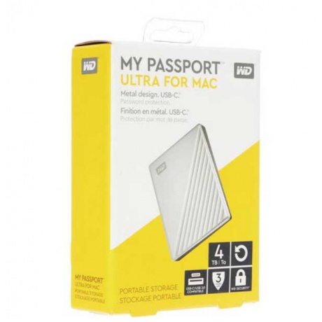Внешний HDD Western Digital My Passport Ultra for Mac 4Tb (WDBPMV0040BSL-WESN) Silver - фото 7