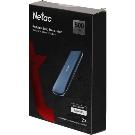 Внешний SSD Netac ZX 500Gb (NT01ZX-500G-32BK) - фото 5