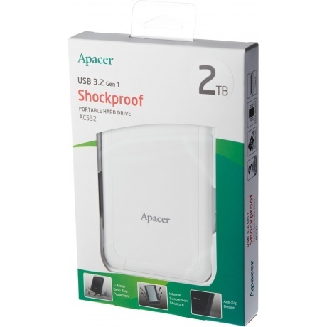 Внешний жесткий диск Apacer AC532 2TB White (AP2TBAC532W-1) - фото 10