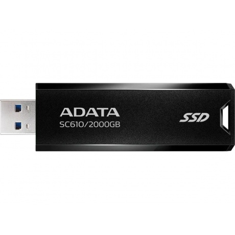 Внешний накопитель SSD A-Data 2TB USB 3.2 BLACK (SC610-2000G-CBK/RD) - фото 1