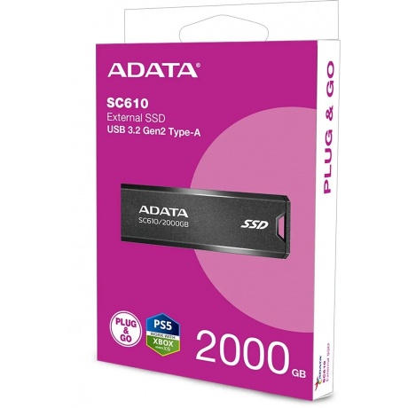 Внешний накопитель SSD A-Data 2TB USB 3.2 BLACK (SC610-2000G-CBK/RD) - фото 6