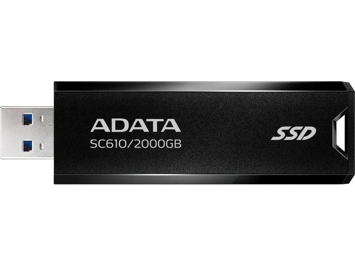 Внешний накопитель SSD A-Data 2TB USB 3.2 BLACK (SC610-2000G-CBK/RD) накопитель ssd a data usb 3 1 2tb sc610 2000g cbk rd sc610 1 8 черный