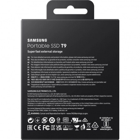 Внешний SSD Samsung  2TB T9 (MU-PG2T0B/WW) черный - фото 8