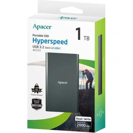 Внешний SSD накопитель Apacer AS723 1TB (AP1TBAS723B-1) - фото 2