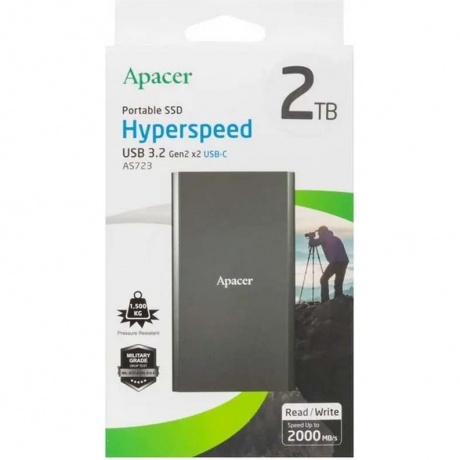 Внешний SSD накопитель Apacer AS723 2TB (AP2TBAS723B-1) - фото 3