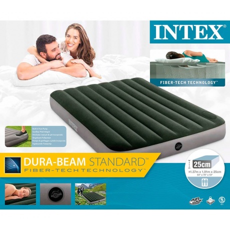 Кровать INTEX DURA-BEAM DOWNY, Full, встроенный насос &quot;лягушка&quot;, флок, 64762, 137x191х25 - фото 4