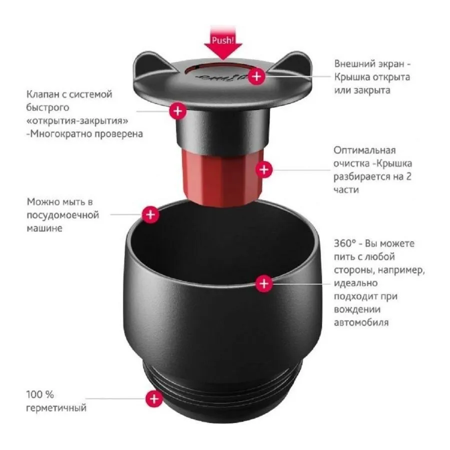 Термокружка Tefal EMSA Travel Mug 0.36л синяя - фото 11