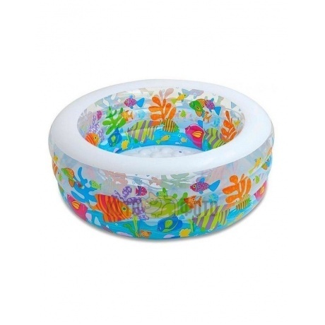 Бассейн Intex 58480 Аквариум, 3 кольца надувной пол