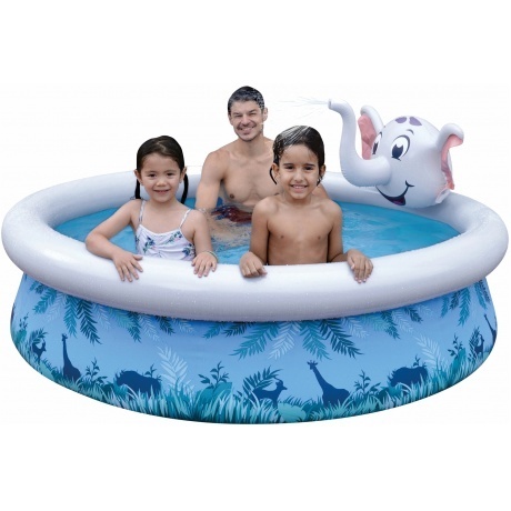 Бассейн со спреем SunClub Слон 3D 205*205*47cм 17821 - фото 2
