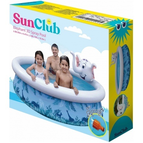Бассейн со спреем SunClub Слон 3D 205*205*47cм 17821 - фото 4