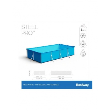 Каркасный бассейн Bestway Steel Pro 400x211x81cm 56405 BW - фото 2