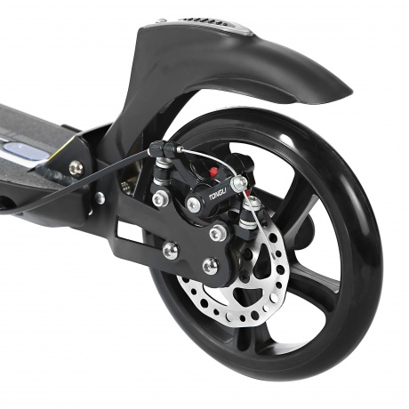 Самокат с ручным тормозом Black   (колеса 230/200 мм, ABEC 9, велосипедный руль, 2 амортизатора) - фото 5