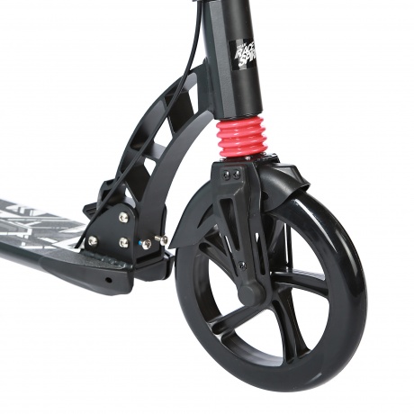 Самокат с ручным тормозом Black   (колеса 230/200 мм, ABEC 9, велосипедный руль, 2 амортизатора) - фото 7