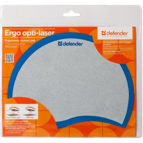 Коврик Defender Ergo opti-laser 215х165х1.2мм Blue (50513) - фото 2
