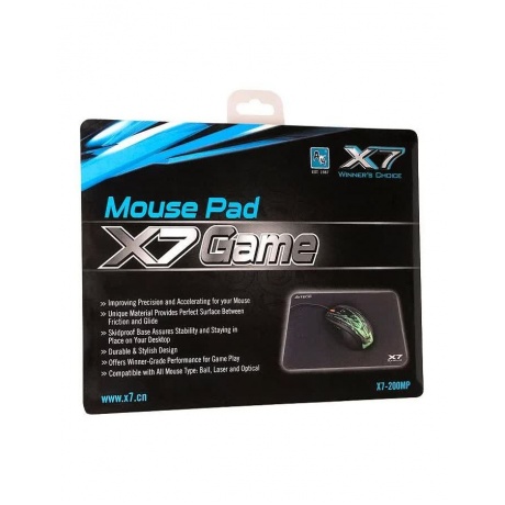Коврик для мыши A4TECH для мыши X7-200MP X7 Pad черный (581985) - фото 2