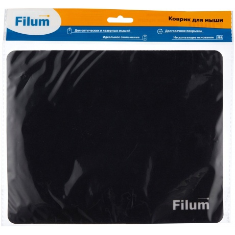 Коврик Filum FL-MP-S-BK-1 черный (250*200*1 мм., ткань+резина.) - фото 7