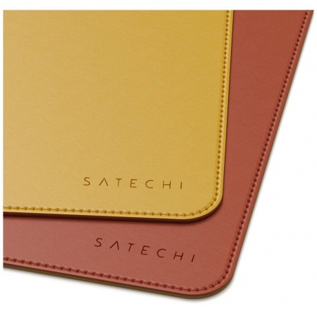 Коврик Satechi Dual Side ECO-Leather Deskmate Желтый/оранжевый - фото 4
