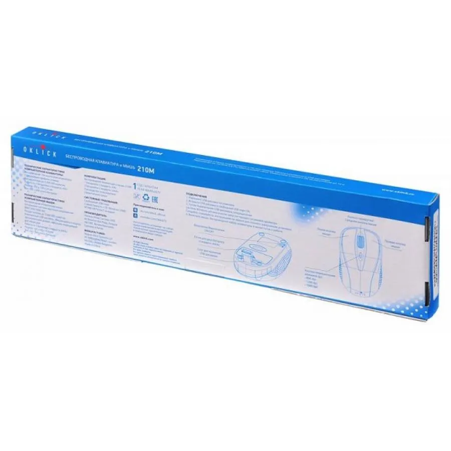 Набор клавиатура + мышь Oklick 210M клав:черный мышь:черный USB беспроводная - фото 8