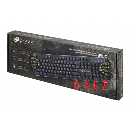 Клавиатура Oklick 990G RAGE черный - фото 12