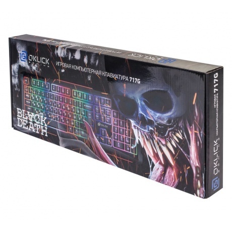 Клавиатура Oklick 717G BLACK DEATH черный/серый - фото 5