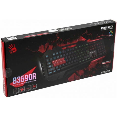 Клавиатура A4 Bloody B3590R черный/красный - фото 4