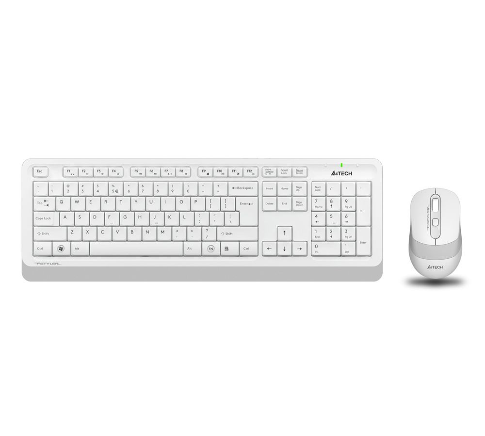 цена Набор клавиатура+мышь A4Tech Fstyler FG1010 белый/серый