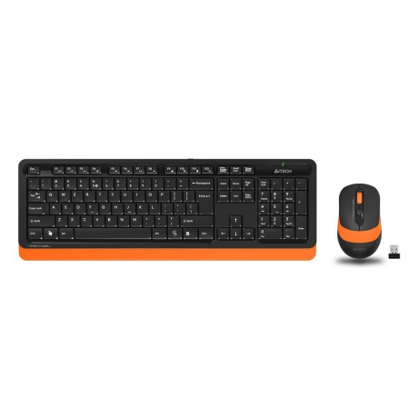 Набор клавиатура+мышь A4Tech Fstyler FG1010 черный/оранжевый - фото 2