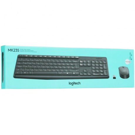 Набор клавиатура+мышь Logitech MK235 серый - фото 9